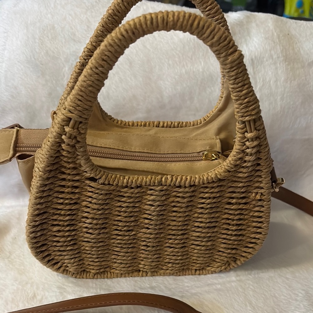 Tan Woven Handbag